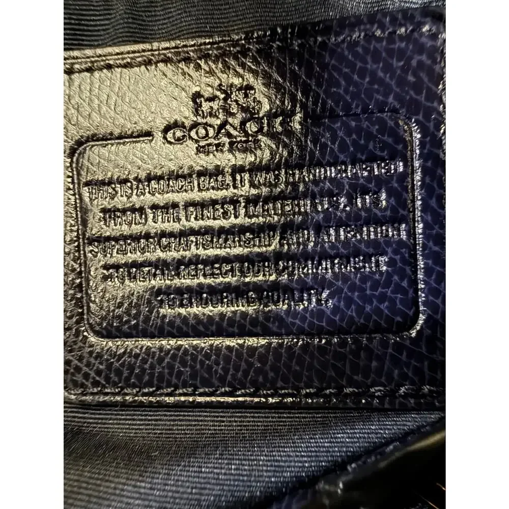 Coach Mini Cora Domed Satchel Midnight Navy Chalk Leather Crossbody F34517⁠